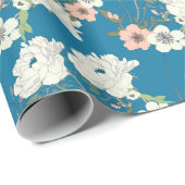 White Floral Garden Pattern Cadeaupapier (Rol Hoek)