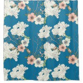 White Floral Garden Pattern Douchegordijn (Voorkant)