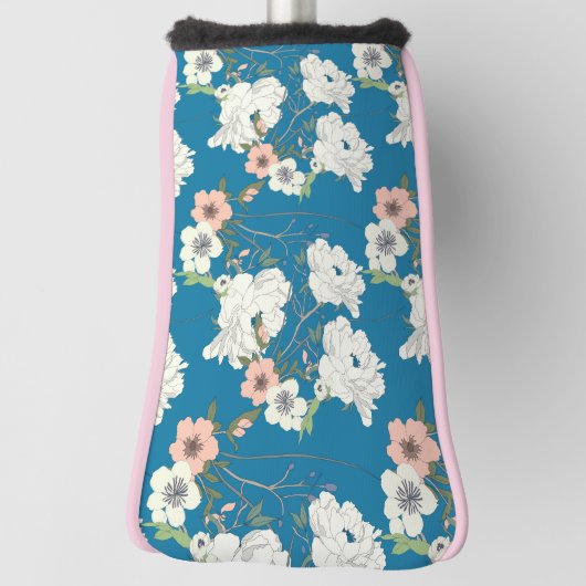 White Floral Garden Pattern Golfheadcover (Draai 90)