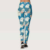 White Floral Garden Pattern Leggings (Achterkant)