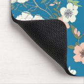 White Floral Garden Pattern Muismat (Hoek)