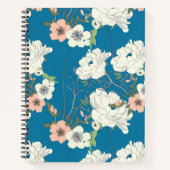 White Floral Garden Pattern Notitieboek (Voorkant)