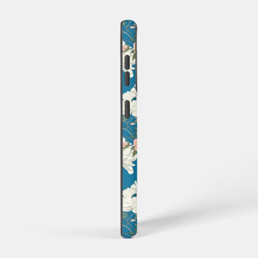 White Floral Garden Pattern Samsung Galaxy Hoesje (Rechterkant)