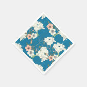 White Floral Garden Pattern Servet (Hoek)