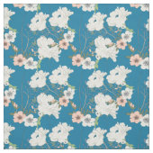 White Floral Garden Pattern Stof (Swatch)