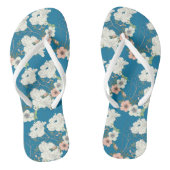 White Floral Garden Pattern Teenslippers (Voetbed)