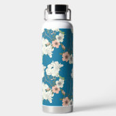 White Floral Garden Pattern Waterfles (Achterkant)