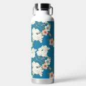 White Floral Garden Pattern Waterfles (Voorkant)