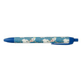 White Floral Garden Pattern Zwarte Inkt Pen (Bodem)