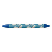 White Floral Garden Pattern Zwarte Inkt Pen (Voorkant)