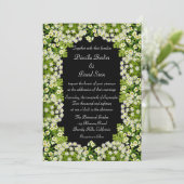 White Floral Garden Wedding Invitation Kaart (Staand voorkant)