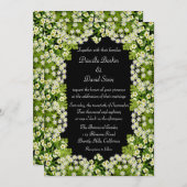 White Floral Garden Wedding Invitation Kaart (Voorkant / Achterkant)