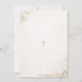 White Floral Garden Wheat Baptism Christening Kaart (Achterkant)