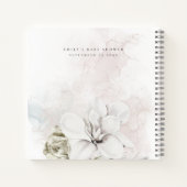 White Floral Gender Neutral Baby shower Guest Book Notitieboek (Achterkant)