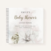 White Floral Gender Neutral Baby shower Guest Book Notitieboek (Voorkant)
