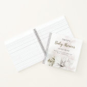 White Floral Gender Neutral Baby shower Guest Book Notitieboek (Binnen)