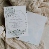 White Floral Geometric Waterverf 25th Jubileum Kaart