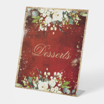 White Floral Gold Botanical Scarlet Red omhuld