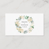 White Floral Gold bruiloft website of info kaart (Achterkant)