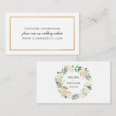 White Floral Gold bruiloft website of info kaart (Voorkant / Achterkant)
