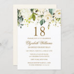 White Floral Gold Confetti 18th Birthday Kaart<br><div class="desc">modernere bloemetjesdaguitvindingen in de Little Bayleigh Store!</div>