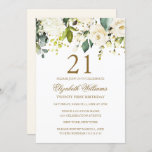 White Floral Gold Confetti 21st Birthday Kaart<br><div class="desc">modernere bloemetjesdaguitvindingen in de Little Bayleigh Store!</div>