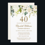 White Floral Gold Confetti 40th Birthday Kaart<br><div class="desc">modernere bloemetjesdaguitvindingen in de Little Bayleigh Store!</div>