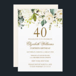White Floral Gold Confetti 40th Birthday Kaart<br><div class="desc">modernere bloemetjesdaguitvindingen in de Little Bayleigh Store!</div>