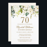 White Floral Gold Confetti 70th Birthday Kaart<br><div class="desc">modernere bloemetjesdaguitvindingen in de Little Bayleigh Store!</div>