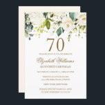 White Floral Gold Confetti 70th Birthday Kaart<br><div class="desc">modernere bloemetjesdaguitvindingen in de Little Bayleigh Store!</div>