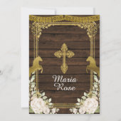 White Floral Gold Fiesta Girl Baptism Christening Kaart (Achterkant)