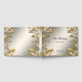 White Floral Gold  gastenboek (Volledig)
