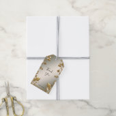 White Floral Gold Gift Label Cadeaulabel (Met Touw)
