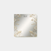 White Floral Gold  Post it Notes (Voorkant)