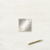 White Floral Gold  Post it Notes (Op bureau)
