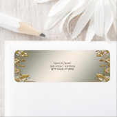 White Floral Gold  Retour Adres Label (Insitu)