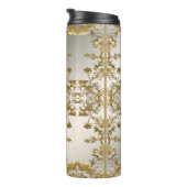 White Floral Gold  Thermische Tumbler Thermosbeker (Geroteerd rechts)
