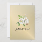 White Floral & Gold Waterverf Wedding Invitations Kaart (Achterkant)