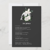 White Floral Gothic Bachelorette Weekend Kaart (Achterkant)