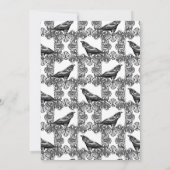 White Floral Gothic Wedding Engagement Party Kaart (Achterkant)