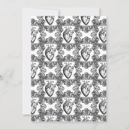 White Floral Gothic Wedding Kaart (Achterkant)