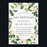 White Floral Green Wreath Modern Bat Mitzvah Kaart<br><div class="desc">White Floral Green Wreath Modern Bat Mitzvah Invitation Bekijk collectie in Niche en Nest Store We hebben ook veel andere uitnodigingen en collecties.</div>