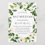 White Floral Green Wreath Modern Bat Mitzvah Kaart<br><div class="desc">White Floral Green Wreath Modern Bat Mitzvah Invitation Bekijk collectie in Niche en Nest Store We hebben ook veel andere uitnodigingen en collecties.</div>