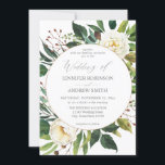 White Floral & Greenery 2 Wedding Invitation Kaart<br><div class="desc">Bereid je gasten voor op je geweldige bruiloft met je mooie White Floral & Greenery Wedding Invitations. Versie 2. Bekijk het Collectie White Floral & Greenery voor meer ontwerpkeuzes.</div>