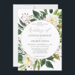 White Floral & Greenery 2 Wedding Invitation Kaart<br><div class="desc">Bereid je gasten voor op je geweldige bruiloft met je mooie White Floral & Greenery Wedding Invitations. Versie 2. Bekijk het Collectie White Floral & Greenery voor meer ontwerpkeuzes.</div>