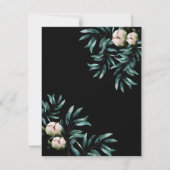White Floral Greenery Black Elegant Script Save The Date (Achterkant)