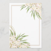 White Floral Greenery Botanical Elegant Wedding Kaart (Achterkant)