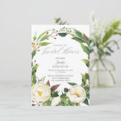 White Floral & Greenery Bridal Shower Invitation Kaart (Staand voorkant)
