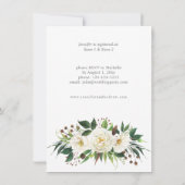 White Floral & Greenery Bridal Shower Invitation Kaart (Achterkant)