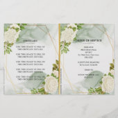 White Floral Greenery Celebration of Life Programm (Achterkant)